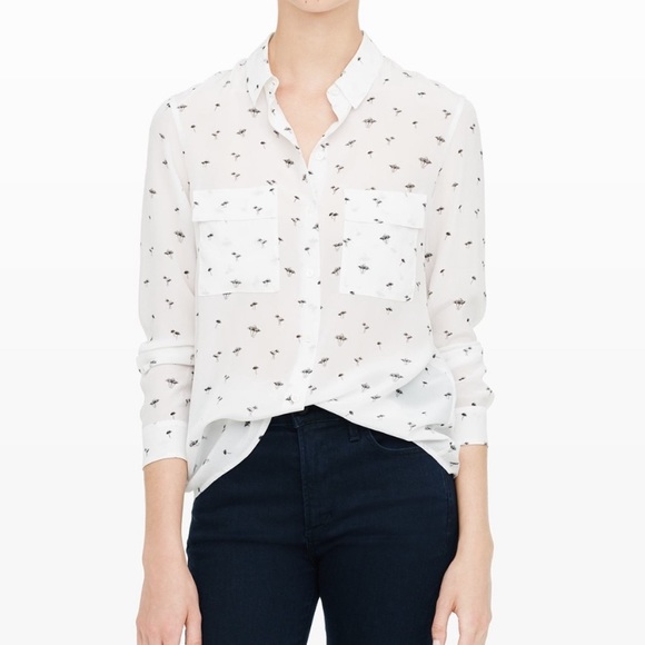 Club Monaco Tops - Club Monaco mushroom print silk blouse top